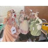 Six Wedgwood figures and Doulton figure