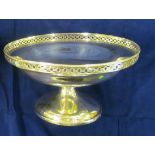 A silver pedestal bowl, with pierced rim, Mappin & Webb.