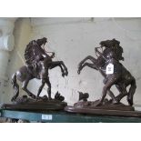 A pair of Spelter Marley horses