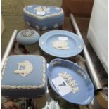 Some Wedgwood blue Jasperware