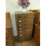 A 1920s eight drawer filing chest