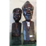 A pair of African busts