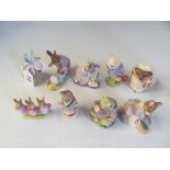 Nine Beatrix Potter figures