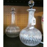 A pair 19th Century decanters (one damaged stopper).