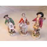 Three porcelain figures.