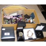 Boxed and loose costume jewellery including bangles