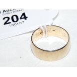 A wide 9ct gold wedding band