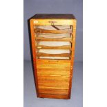 Art Deco, a 1920's / 1930's tambour filing cabinet, made from solid oak,