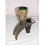 Clive Brooker studio pottery, an unusual sculpture, measuring 13.25" tall.