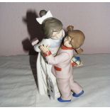 Nao, a porcelain figurine "Double Suprise", 8.5" tall.