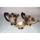 An early 20th century three piece silver plated tea service.