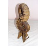Clive Brooker studio pottery, an unusual sculpture, measuring 13.75" tall.