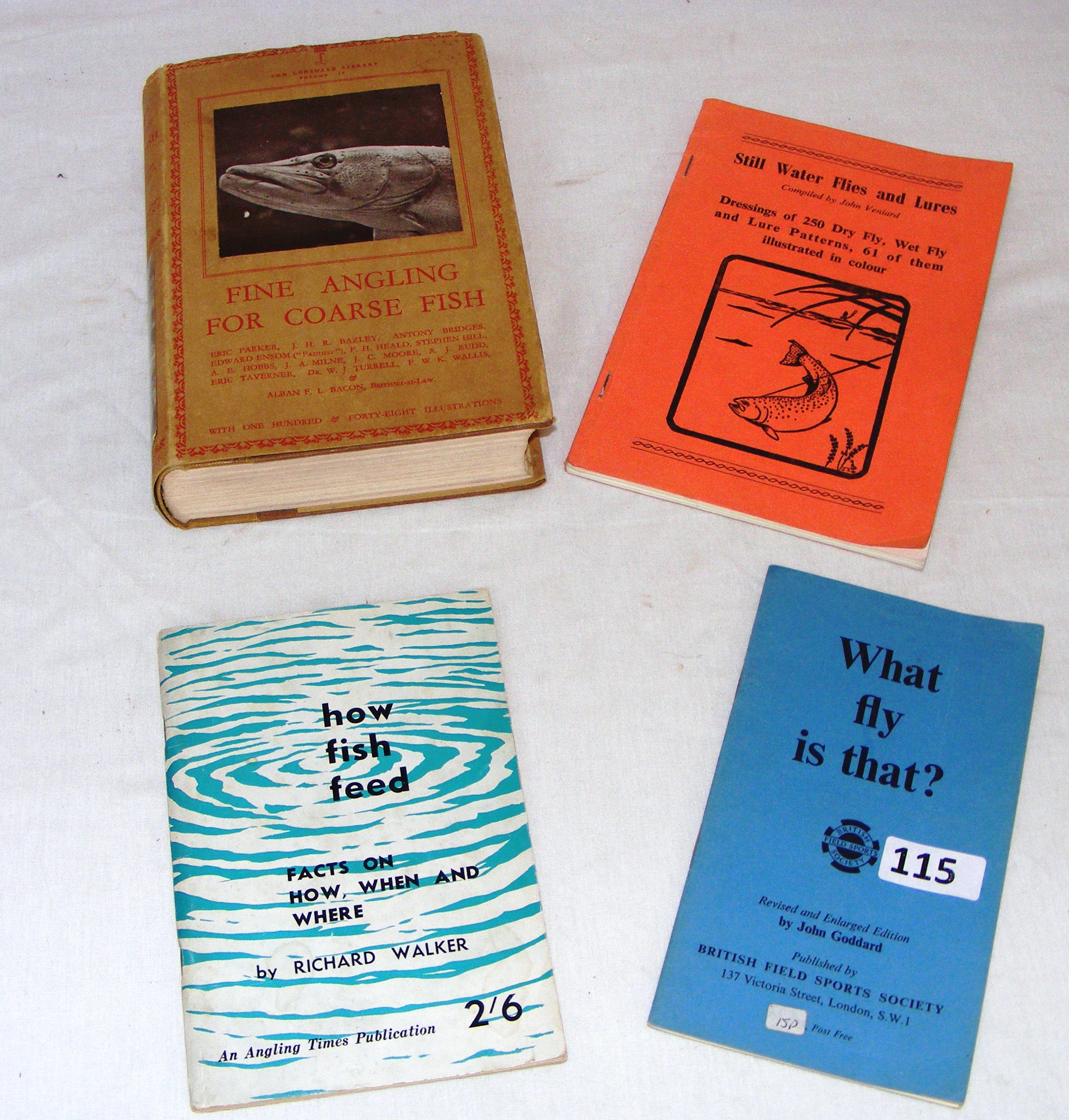 Fishing interest books, including Fly Fishing, Fine Angling for Coarse Fish, How Fish Feed etc.