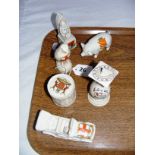 Crested ware, including a City of Lincoln Willow Art China car, City of Lincoln Clifton China bird,