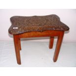 An eastern style poker work occasional table, measuring 17" tall.