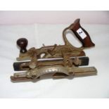 An antique Stanley No 46 combination skew cutter hand plane, 10.5" in length.