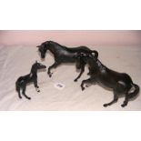 Three Beswick horses in good condition.