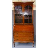 Bureau bookcase, a 1930's style example, in good condition and measuring 36" wide.