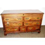 A Victorian mahogany 7 compartment chest of drawers with decorative brass handles,