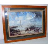 Grimsby Docks, a modern framed and glazed print, the frame measuring 34.5" wide x 26" in height.