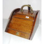 A Victorian mahogany coal box with its original copper handle and original liner.