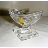 A Waterford crystal salt cellar in the Georgian style, measuring 9cm across.