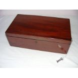 A Victorian mahogany writing slipe with a sidling side drawer, two handles,
