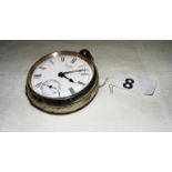 A sterling silver cased pocket watch, the dial signed American Waltham W. Co.