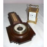 A modern brass carriage clock, the dial signed Angelus, of a good solid weight,