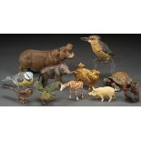 9 AUSTRIAN COLD PAINTED BRONZE ANIMALS