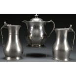 EARLY AMERICAN PEWTER PITCHERS AND MEASURES