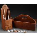 A FINE EARLY AMERICAN PINE PIPE BOX AND KNIFE BOX