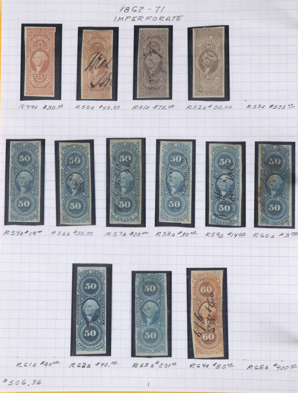 A LARGE AND FINE COLLECTION OF US REVENUE STAMPS - Image 2 of 6