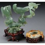 A CHINESE CARVED HARDSTONE AND JADEITE GROUP