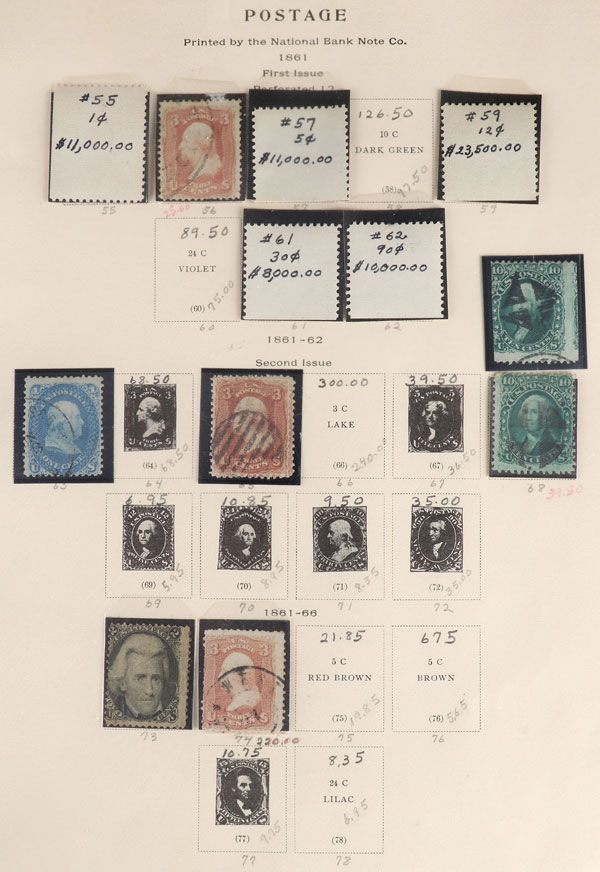 A GOOD COLLECTION OF EARLY US POSTAGE STAMPS - Image 3 of 12