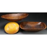 A GROUP OF THREE AMERICAN WOODEN DOUGH BOWLS