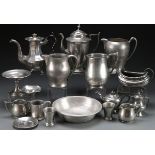 A TWENTY PIECE GROUP OF MOSTLY AMERICAN PEWTER