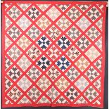 19TH CENTURY HAND STITCHED AMERICAN QUILT