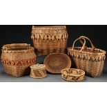 7 MOSTLY NATIVE AMERICAN BASKETS