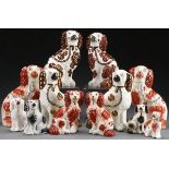 A COLLECTION OF TWELVE STAFFORDSHIRE SPANIELS