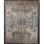 A CHINNOSERIE TAPESTRY WOVEN SILK COVERLET