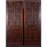 A PAIR OF VICTORIAN OAK PARLOR DOORS, LATE 19TH C