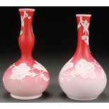 A PAIR OF BOHEMIAN CAMEO ART GLASS VASES