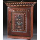 A FINE NORWEGIAN PAINTED WALL CABINET, 19TH C