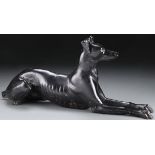 A PAINTED CAST IRON DOG DOORSTOP, LATE 19TH C