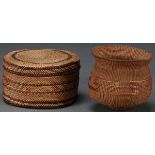 A PAIR OF INDIAN WOVEN TRINKET BASKETS