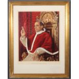 AN ENLARGED COLOR PRINTED IMAGE OF POPE PIUS XII