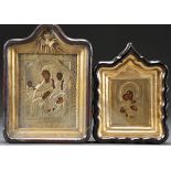 A PAIR OF RUSSIAN CASED ICONS OF THE MOG