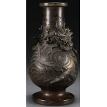 A GOOD JAPANESE BRONZE "DRAGON" VASE, MEIJI