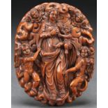 A GERMAN FRUITWOOD CARVED GROUPING